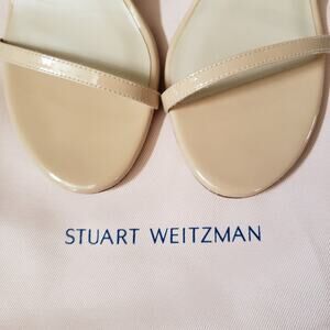 Stuart‎ Weitzman Nudistsong Heels Adobe 8.5 STUA-WZ128 Tan Brown Patent Leather